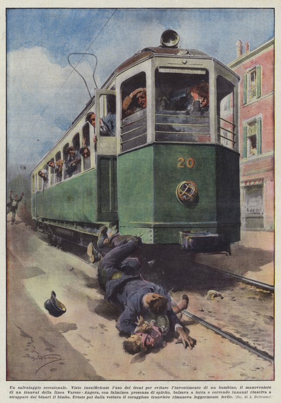 Poikkeuksellinen pelastus (väri litho) tekijältä Achille Beltrame