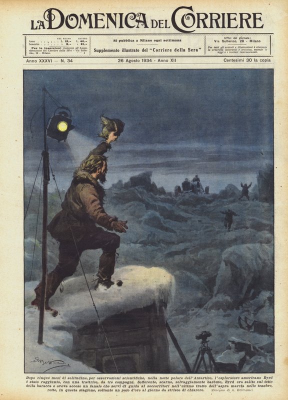 Viiden kuukauden yksinäisyyden jälkeen tieteellisiä havaintoja varten Etelämantereen napayössä? tekijältä Achille Beltrame
