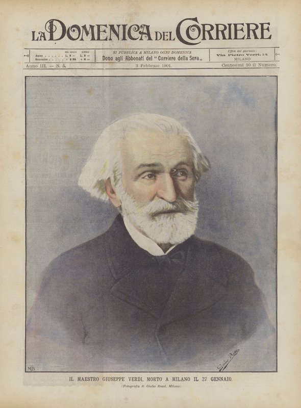 Maestro Giuseppe Verdi, kuoli Milanossa 27. tammikuuta tekijältä Achille Beltrame