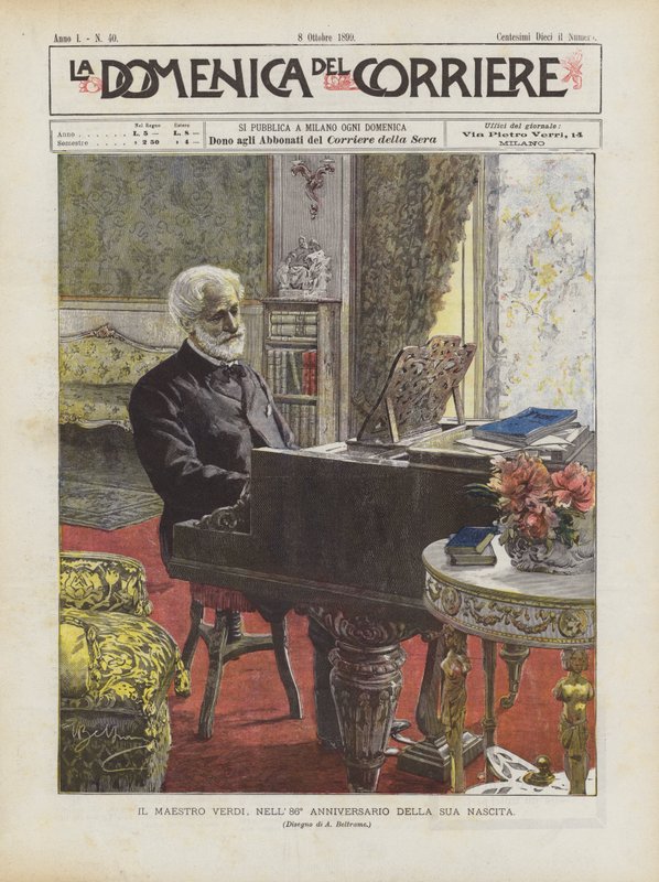 Maestro Verdi syntymänsä 86-vuotispäivänä tekijältä Achille Beltrame