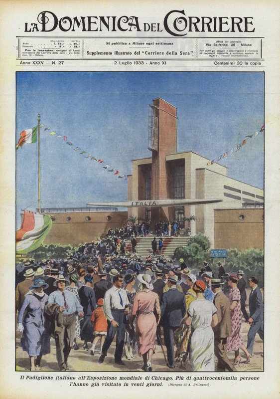 Italian paviljonki Chicagon maailmannäyttelyssä tekijältä Achille Beltrame
