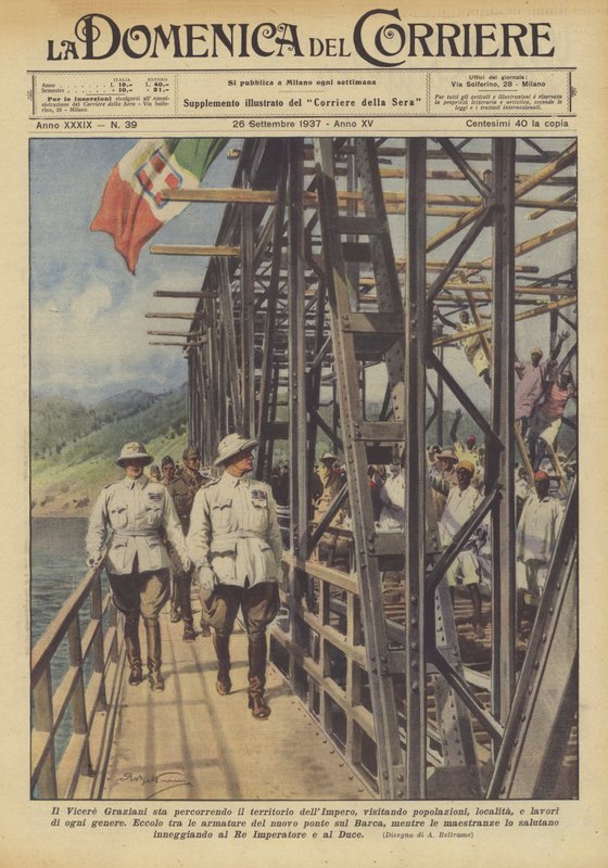 Matkustaako varakuningas Graziani Imperiumin alueella, vierailee väestössä, paikkakunnalla? tekijältä Achille Beltrame