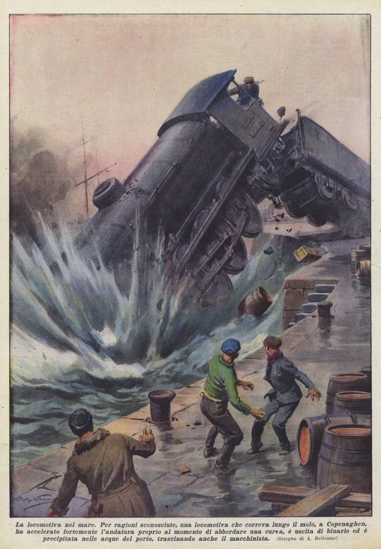 Veturi meressä tekijältä Achille Beltrame