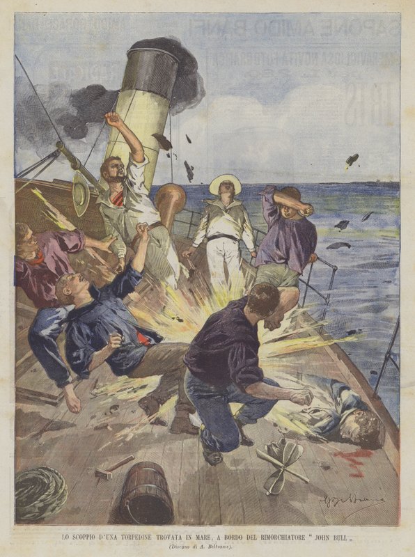 Scoppio DUna -torpedo löydettiin mereltä hinaajan John Bullin kyydistä tekijältä Achille Beltrame
