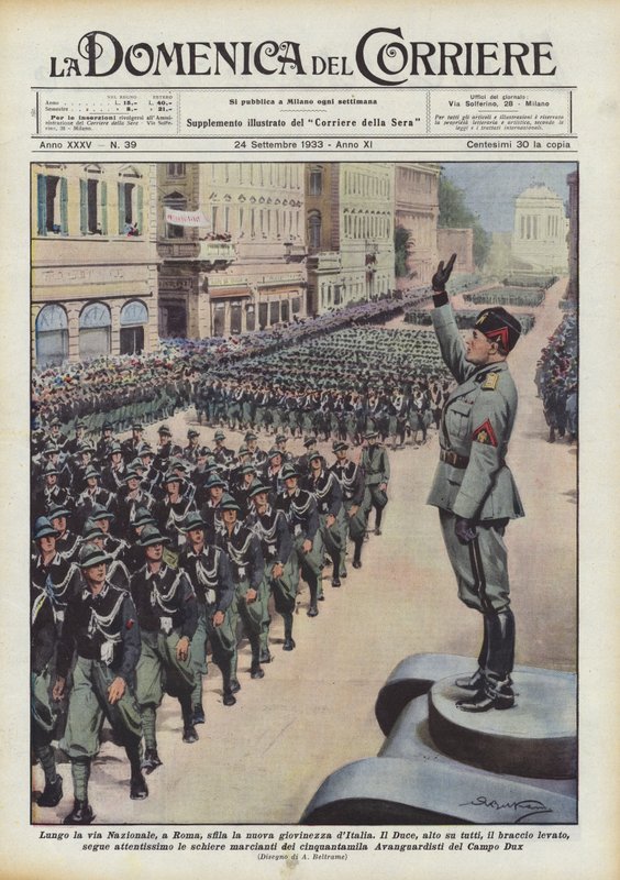 Italian uudet nuoret kulkuevat Via Nazionalea pitkin Roomassa tekijältä Achille Beltrame