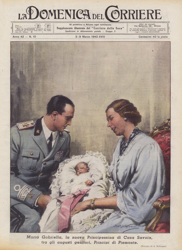 Maria Gabriella, Savoian talon uusi prinsessa, vanhojen vanhempien, Piemonten prinssien joukossa tekijältä Achille Beltrame
