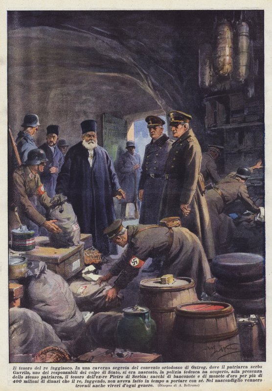 Karanneen kuninkaan aarre (väri litho) tekijältä Achille Beltrame