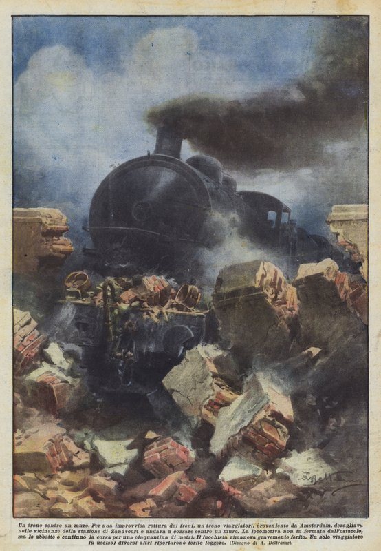 Juna seinää vasten tekijältä Achille Beltrame