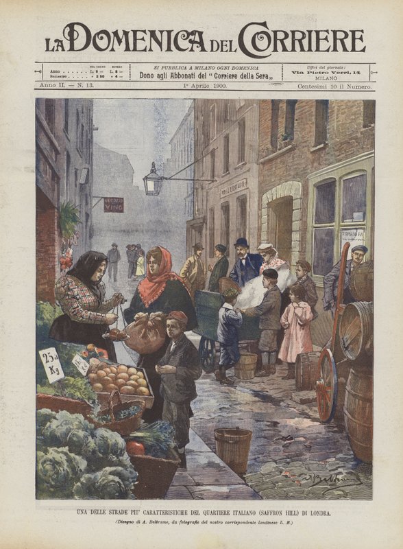 Yksi Lontoon italialaisen korttelin (Saffron Hill) tyypillisimmistä kaduista tekijältä Achille Beltrame