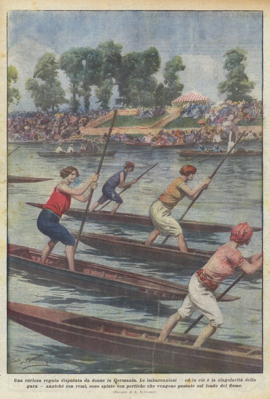 Naisten omituinen regatta Saksassa tekijältä Achille Beltrame