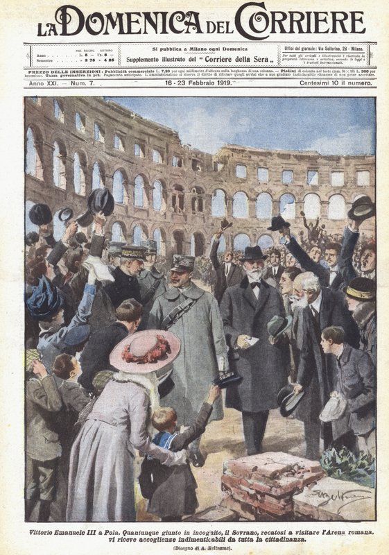Vittorio Emanuele III Pulassa tekijältä Achille Beltrame