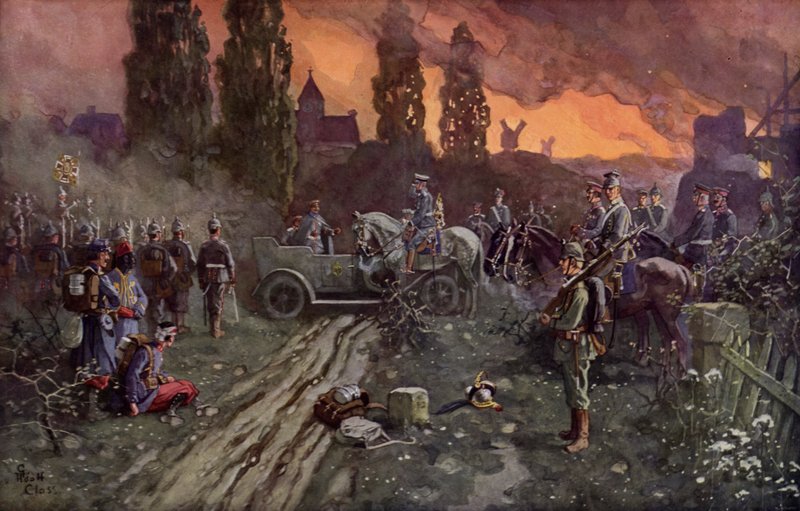 Keisari Wilhelm II:n ja Saksan kruununprinssin tapaaminen 2. syyskuuta 1914 tekijältä Adolf Closs