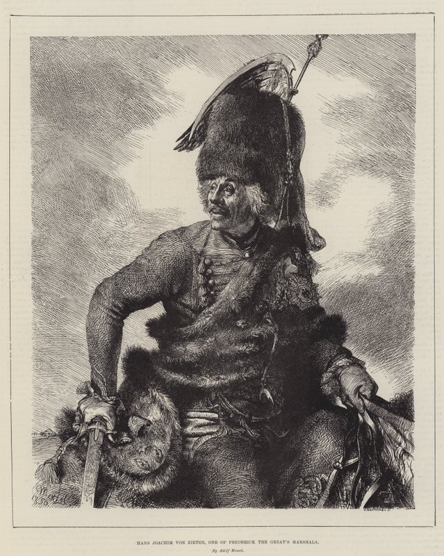 Hans Joachim von Zieten, yksi Frederick Suuren marsalkoista tekijältä Adolph Menzel