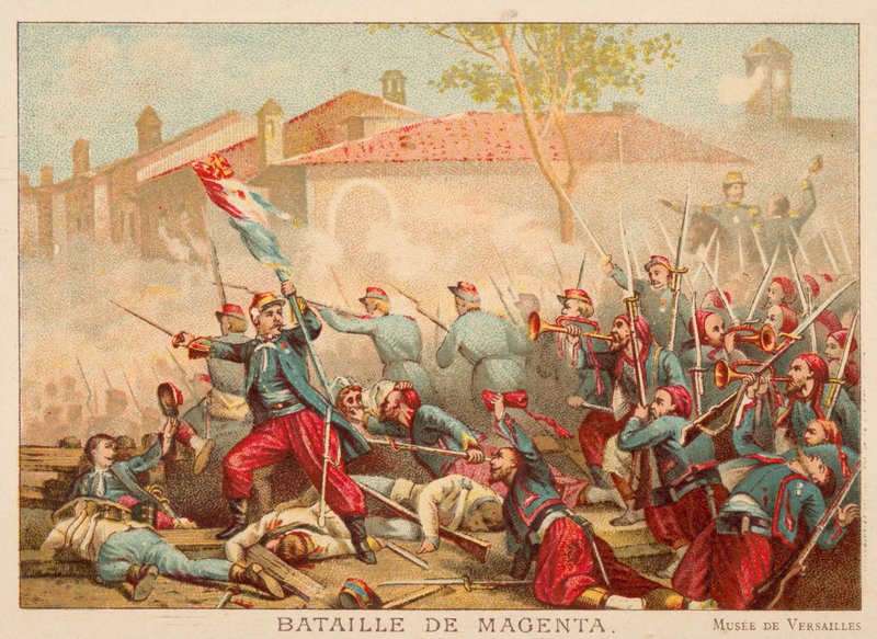 Magentan taistelu, Italia, 1859 (chromolitho) tekijältä Adolphe Yvon
