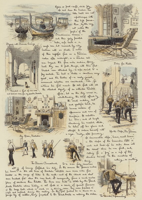 Subalternin ensivaikutelma Maltasta (chromolitho) tekijältä Adrien Emmanuel Marie