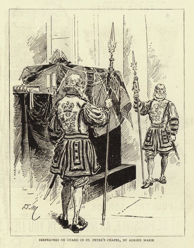 Beefeaters on Guard Pyhän Pietarin kappelissa tekijältä Adrien Emmanuel Marie