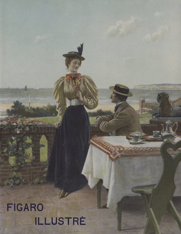A Villers-sur-Mer. Le Figaro Illustre -lehden kansi, heinäkuu 1897. tekijältä Adrien Moreau