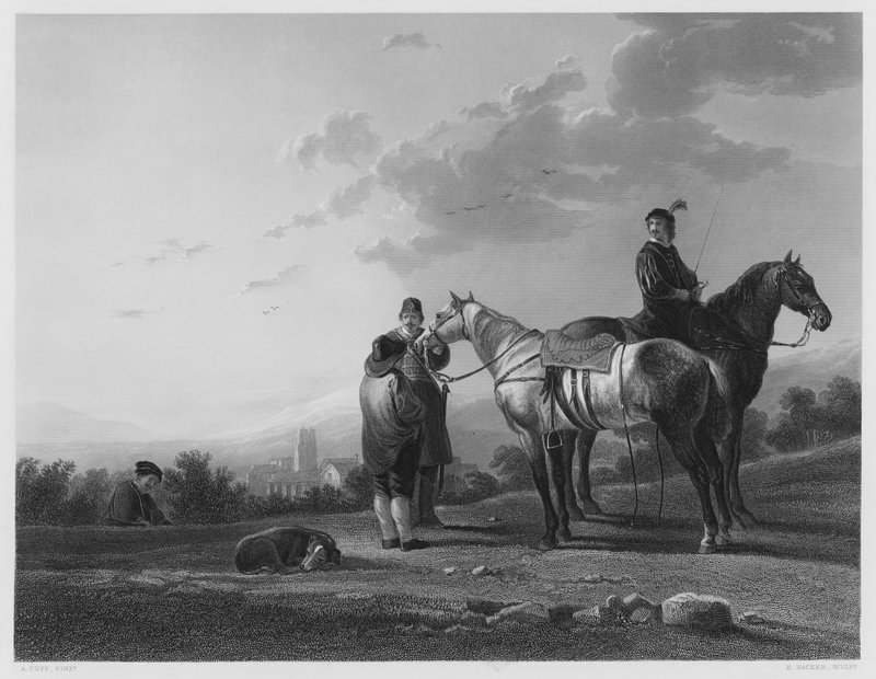 The Troopers, kuvasta Royal Collectionissa (kaiverrus) tekijältä Aelbert (after) Cuyp