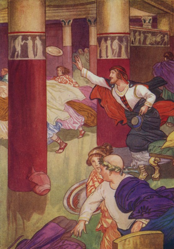 Shakespeare: Timon Ateenalainen (väri litho) tekijältä Albert Edward Jackson