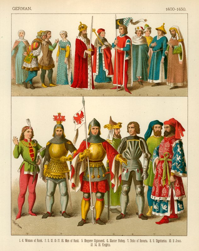 Saksalainen puku 1400-1450 tekijältä Albert Kretschmer