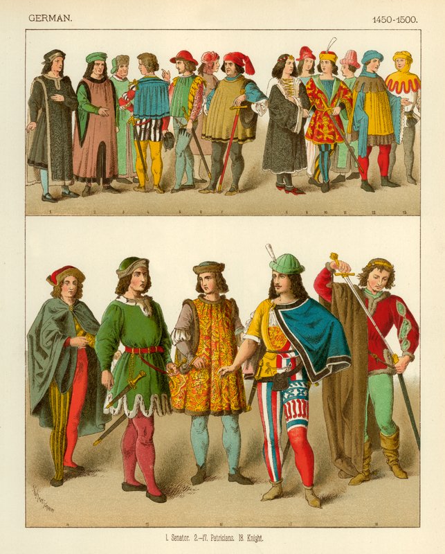 Saksalainen puku 1450-1500 tekijältä Albert Kretschmer