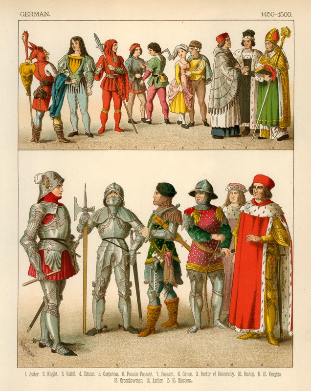 Saksalainen puku 1450-1500 tekijältä Albert Kretschmer