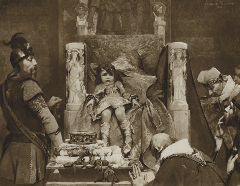 Clovis II, The Boy Kind of the Franks (litho) tekijältä Albert Pierre René (after) Maignan