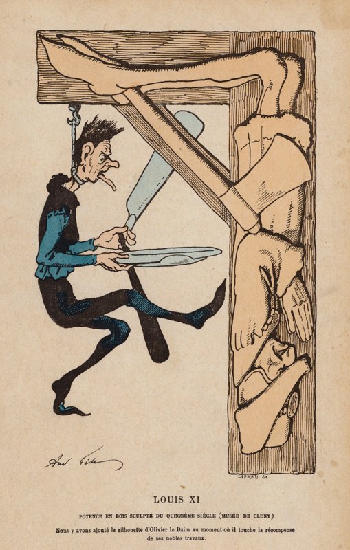 Ranskan kuningas Ludvig XI (värillinen kaiverrus) tekijältä Albert Robida