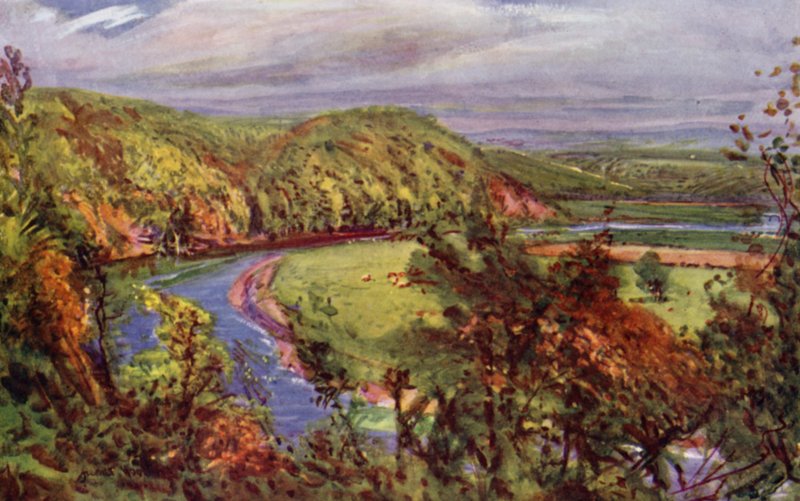 The Horseshoe Bend, Redscar (väri litho) tekijältä Albert Woods