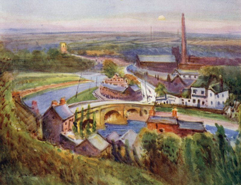 Walton-le-Dale (väri litho) tekijältä Albert Woods