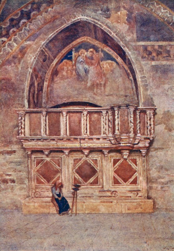 Saarnastuoli, alakirkko, S Francesco, Assisi (värilitro) tekijältä Alberto Pisa