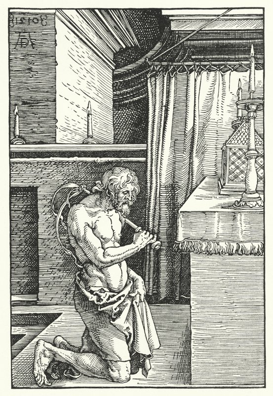 Kuningas Daavid tekee parannuksen (kaiverrus) tekijältä Albrecht (after) Durer or Duerer