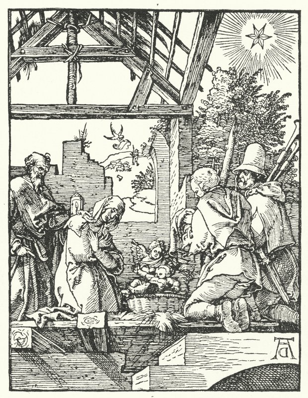 Paimenten palvonta (kaiverrus) tekijältä Albrecht (after) Durer or Duerer