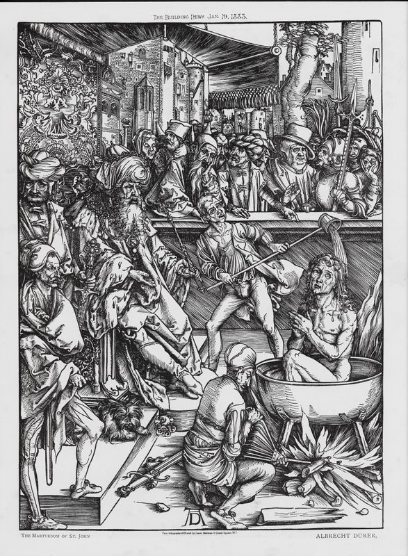 Pyhän Johanneksen marttyyri (kaiverrus) tekijältä Albrecht (after) Durer or Duerer