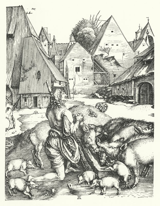 Tuhlaajapoika (kaiverrus) tekijältä Albrecht (after) Durer or Duerer