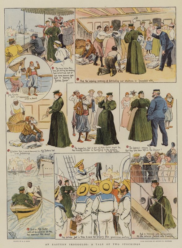 Itäinen imbroglio, tarina kahdesta sukasta (chromolitho) tekijältä Alexander Stuart Boyd