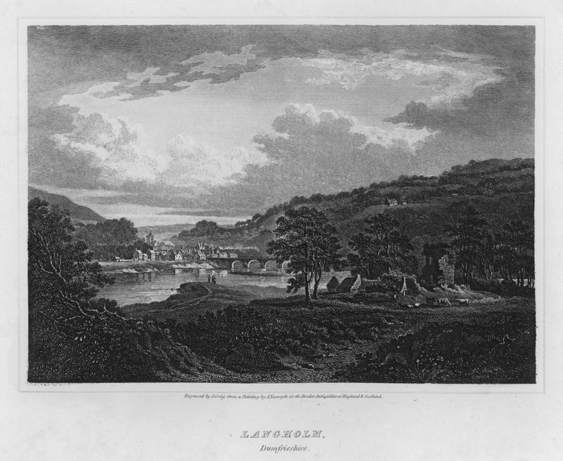 Langholm, Dumfrieshire (kaiverrus) tekijältä Alexander (after) Nasmyth