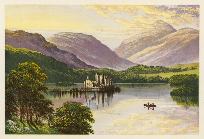 Skotlannin Loch-maisemat: Loch Awe (värilitra) tekijältä Alexander Francis (after) Lydon