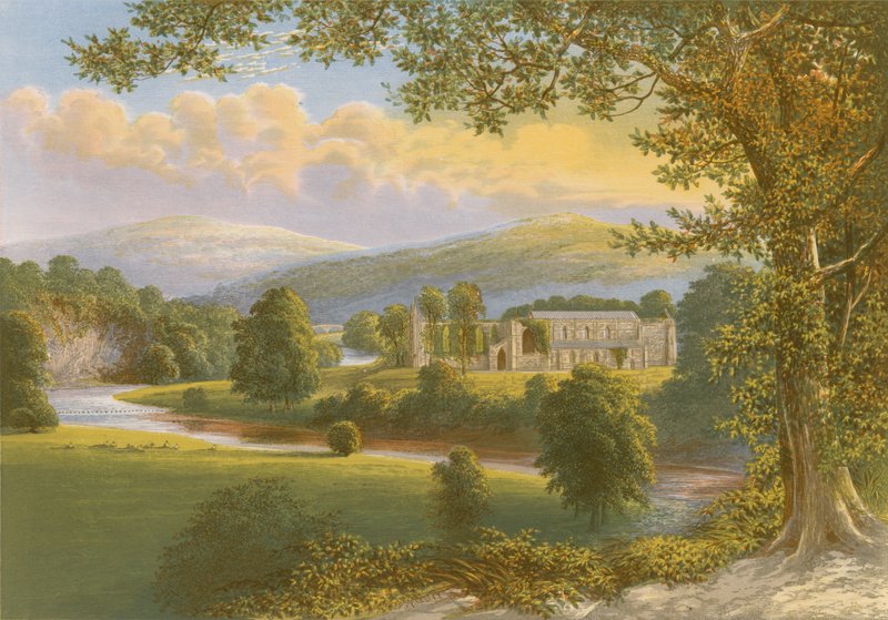 Bolton Priory (värillinen kaiverrus) tekijältä Alexander Francis Lydon