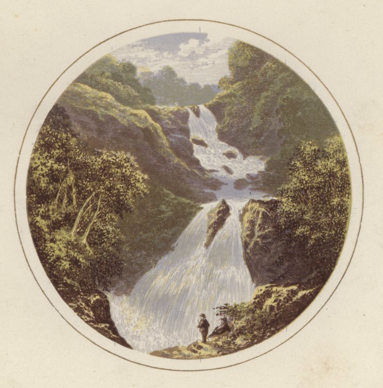 Etukappaleen kuvitus englantilaiseen Lake Sceneryyn tekijältä Alexander Francis Lydon