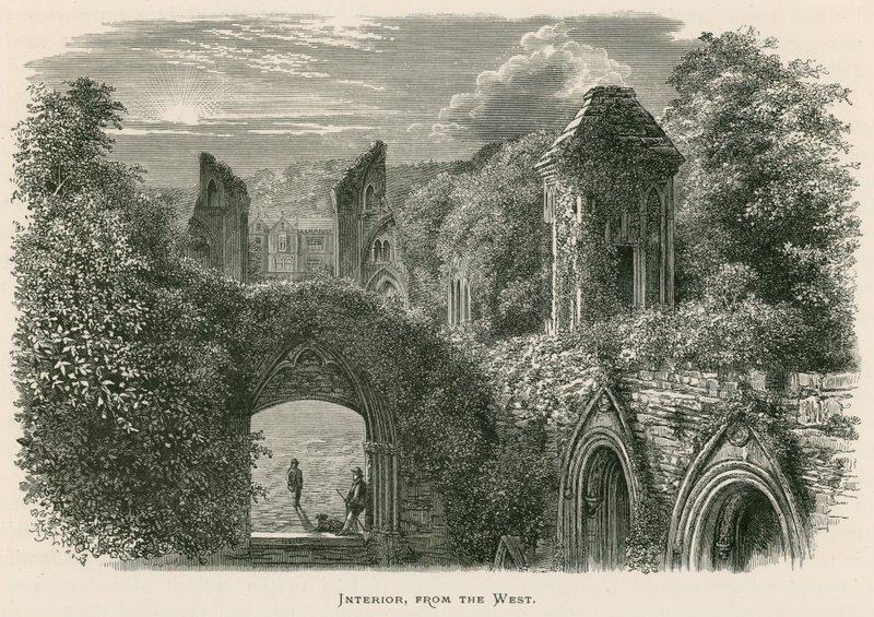 Glastonbury Abbey, Interior, lännestä tekijältä Alexander Francis Lydon