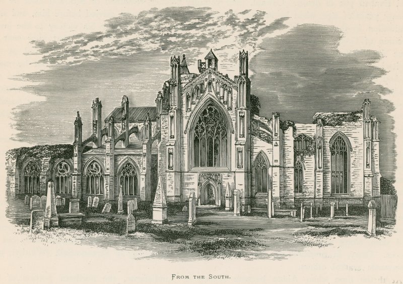 Melrose Abbey, etelästä tekijältä Alexander Francis Lydon