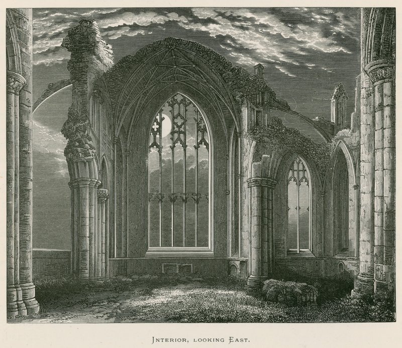 Melrose Abbey, sisustus, katsot itään tekijältä Alexander Francis Lydon