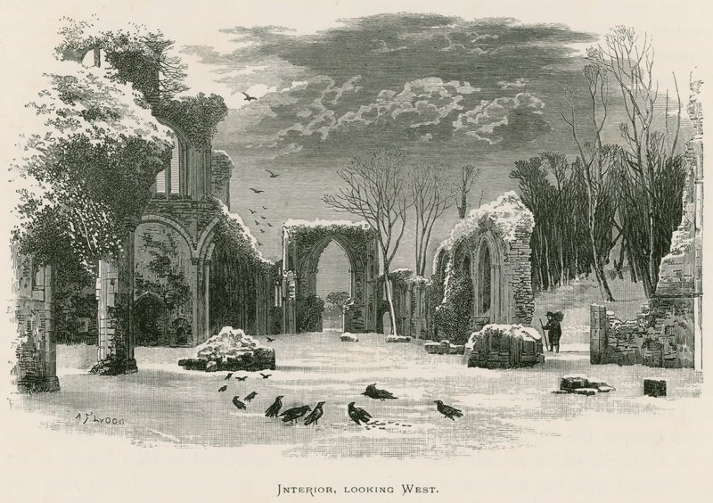 Netley Abbey, sisustus, katsot länteen tekijältä Alexander Francis Lydon