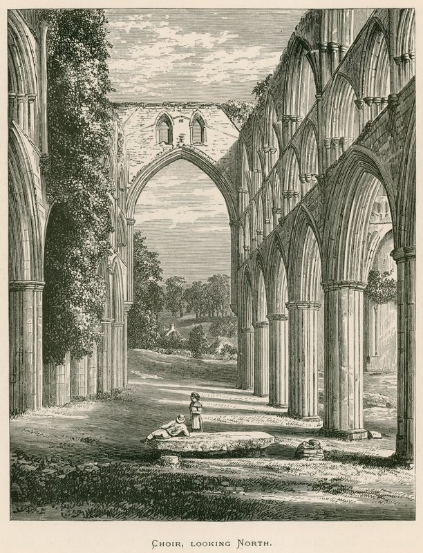 Rievaulx Abbey, kuoro, katselee pohjoiseen tekijältä Alexander Francis Lydon