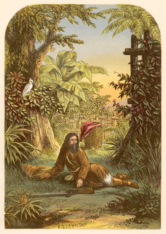 Robinson Crusoe heräsi unesta papukaijansa takia tekijältä Alexander Francis Lydon