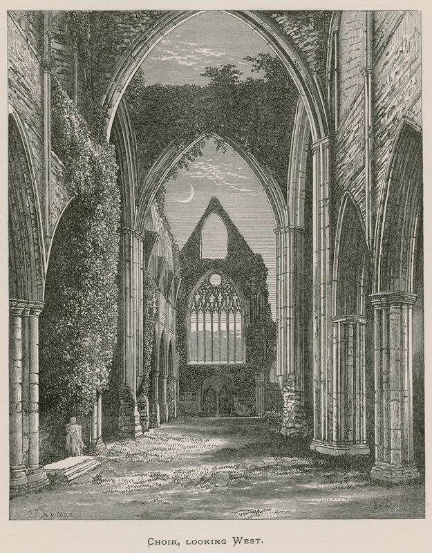 Tintern Abbey, kuoro, joka näyttää lännestä tekijältä Alexander Francis Lydon