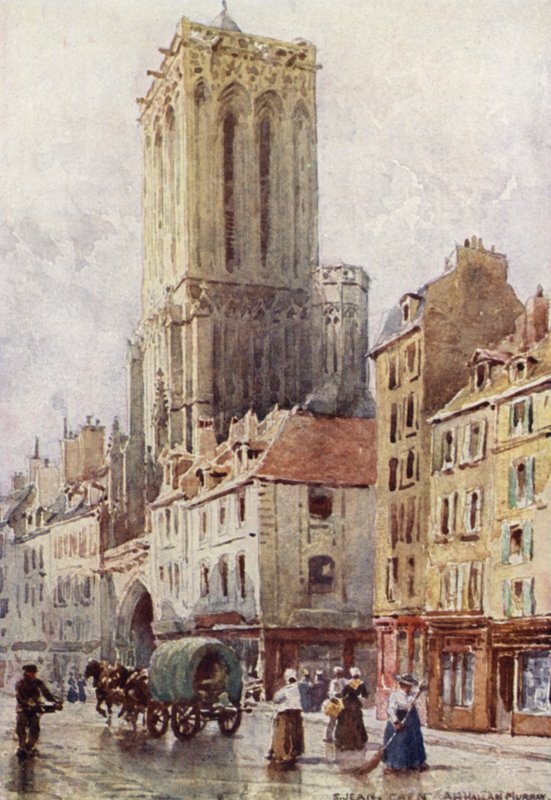 Caen, St Jeanin kirkko (väri litho) tekijältä Alexander Henry Hallam Murray