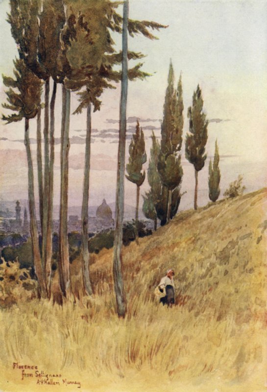 Firenze Poggio Gherardosta (värinen lito) tekijältä Alexander Henry Hallam Murray
