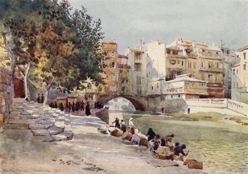 Narbonne, "Kahden meren kanava" (väri litho) tekijältä Alexander Henry Hallam Murray